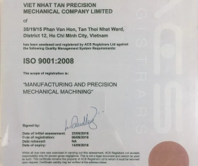 RECEIVE CERTIFICATION ISO 9001-2008